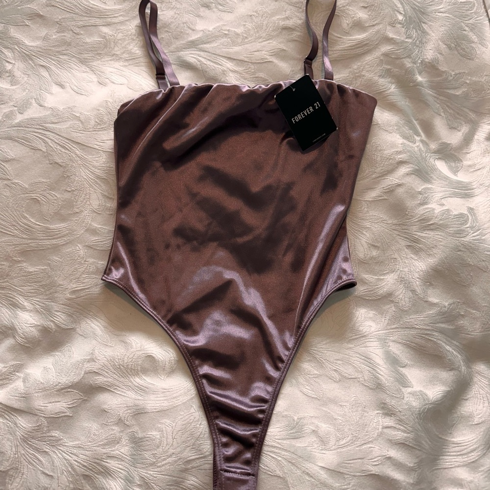 Metallic purple Forever 21 brand new bodysuit thong